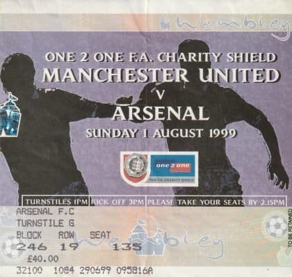 Arsenal v Manchester United 01-Aug-1999