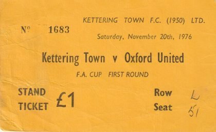 Kettering Town v  Oxford United  20-Nov-1976