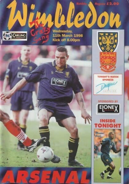 Wimbledon v Arsenal 11-Mar-1998