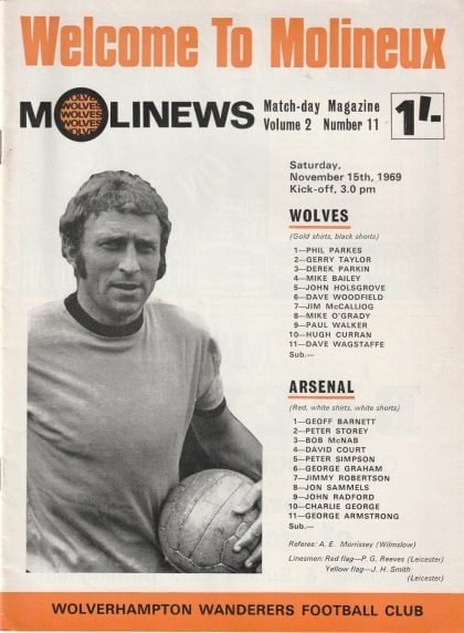 Wolverhampton Wanderers v Arsenal 15-Nov-1969