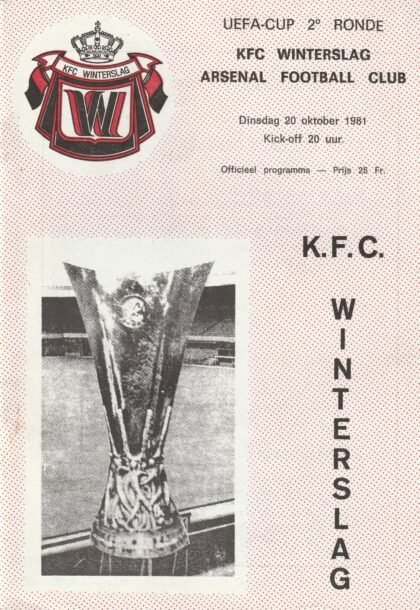 Winterslag v Arsenal 20-Oct-1981