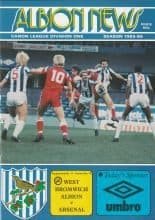 West Bromwich Albion v Arsenal 23-Nov-1985