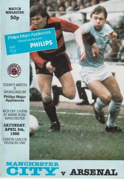 Manchester City v Arsenal 05-Apr-1986