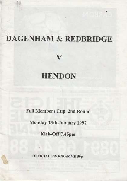 Dagenham & Redbridge v Hendon 13-Jan-1997