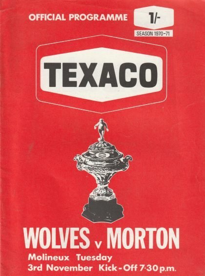 Wolverhampton Wanderers v Greenock Morton 03-Nov-1970