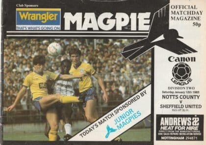 Notts County v Sheffield United 12-Jan-1985