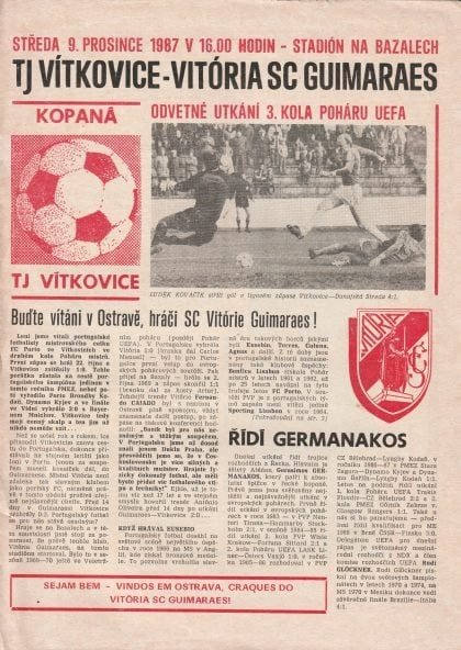 TJ Vitkovice v Vitoria SC Guimaraes 08-Dec-1987