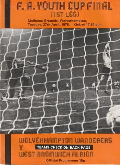 Wolverhampton Wanderers Youth v West Bromwich Albion Youth 27-Apr-1976