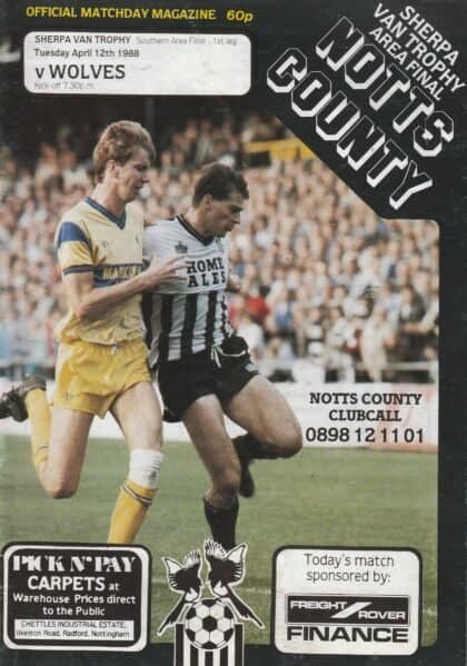 Notts County v Wolverhampton Wanderers 12-Apr-1988