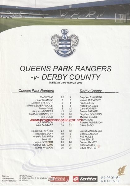 Queens Park Rangers v Derby County  23-Mar-2010
