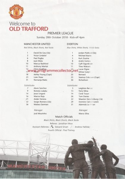 Manchester United v Everton 28-Oct-2018