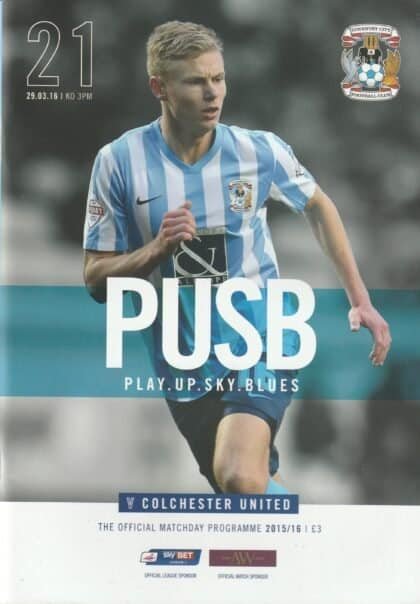 Coventry City v Colchester United 29-Mar-2016