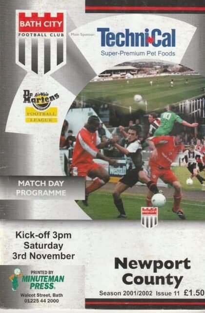 Bath City v Newport County 03-Nov-2001
