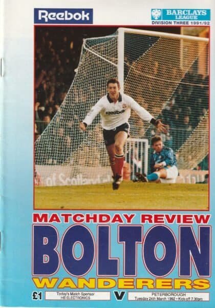 Bolton Wanderers v Peterborough United 24-Mar-1992