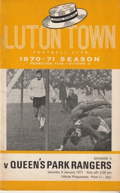 Luton Town v Queens Park Rangers 09-Jan-1971