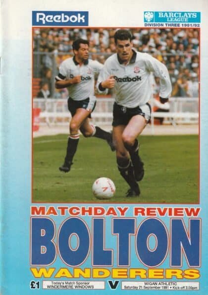 Bolton Wanderers v Wigan Athletic 21-Sep-1991