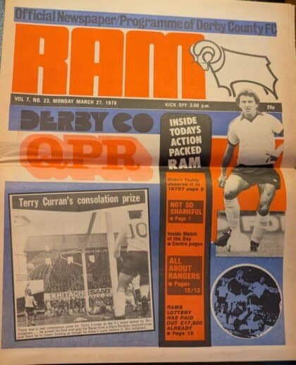 Derby County v Queens Park Rangers 27-Mar-1978