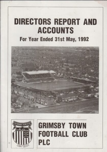 Grimsby Town Directors Report & Accounts yr Ending 31-May-1992