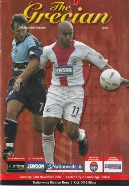 Exeter City v Cambridge United 23-Nov-2002