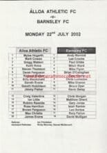 Alloa Athletic v Barnsley 22-Jul-2002