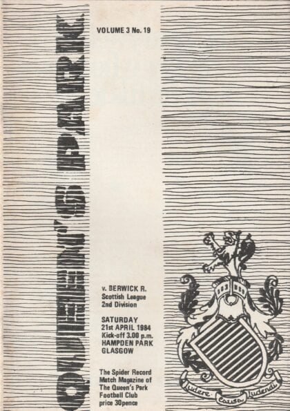 Queen's Park v Berwick Rangers 21-Apr-1984
