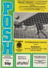 Peterborough United v Burnley 28-Sep-1985