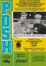 Peterborough United v Bury 19-Dec-1984