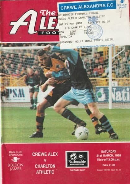 Crewe Alexandra v Charlton Athletic 21-Mar-1998