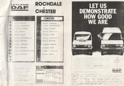 Rochdale v Chester City 20-Dec-1989
