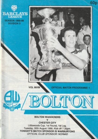 Bolton Wanderers v Chester City 30-Aug-1988
