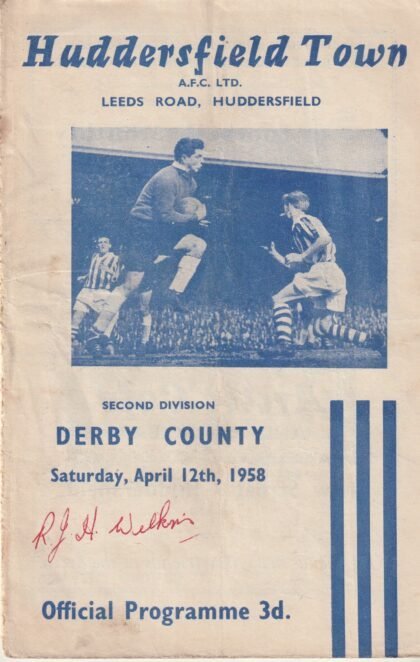 Huddersfield Town v Derby County 12-Apr-1958