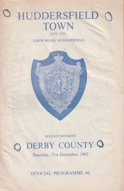 Huddersfield Town v Derby County 21-Dec-1963
