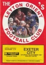 Leyton Orient v Exeter City  10-Nov-1990