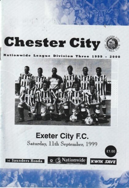 Chester City v Exeter City 11-Sep-1999
