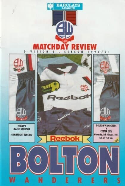 Bolton Wanderers v Exeter City 13-Feb-1991