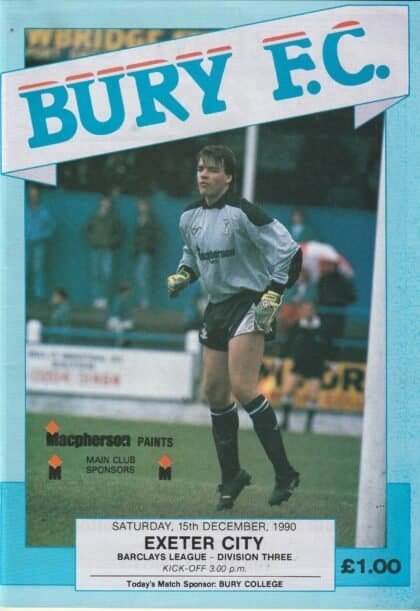 Bury v Exeter City 15-Dec-1990