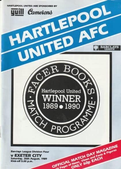 Hartlepool United v Exeter City 26-Aug-1989
