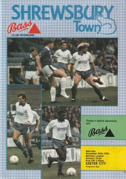 Shrewsbury Town v Exeter City   29-Dec-1990