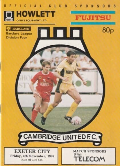 Cambridge United v Exeter City  04-Nov-1988