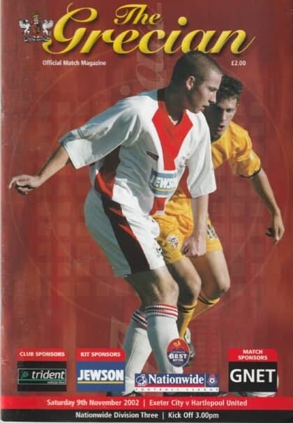 Exeter City v Hartlepool United 09-Nov-2002