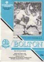Bolton Wanderers v Preston North End 27-Mar-1989