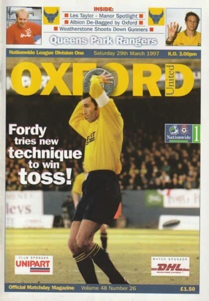 Oxford United v Queens Park Rangers 29-Mar-1997