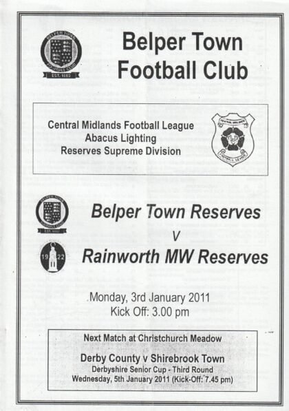 Belper Town Reserves v Rainworth Miners Welfare Reserves  03-Jan-2011