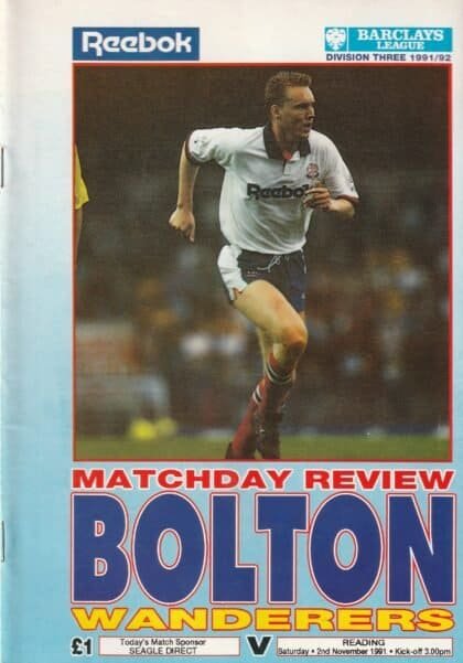 Bolton Wanderers v Reading 02-Nov-1991