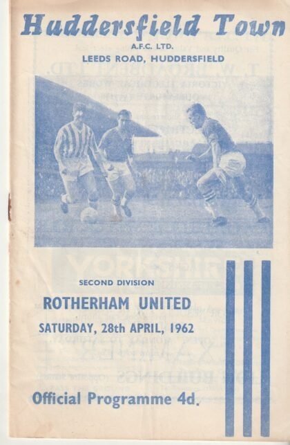 Huddersfield Town v Rotherham United 28-Apr-1962