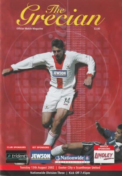 Exeter City v Scunthorpe United 13-Aug-2002