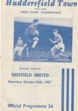 Huddersfield Town v Sheffield United 26-Oct-1957