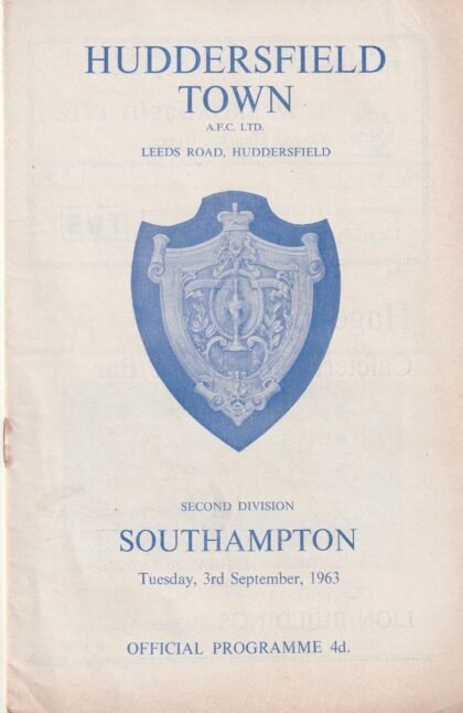 Huddersfield Town v Southampton 03-Sep-1963