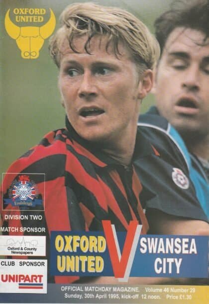 Oxford United v Swansea City 30-Apr-1995