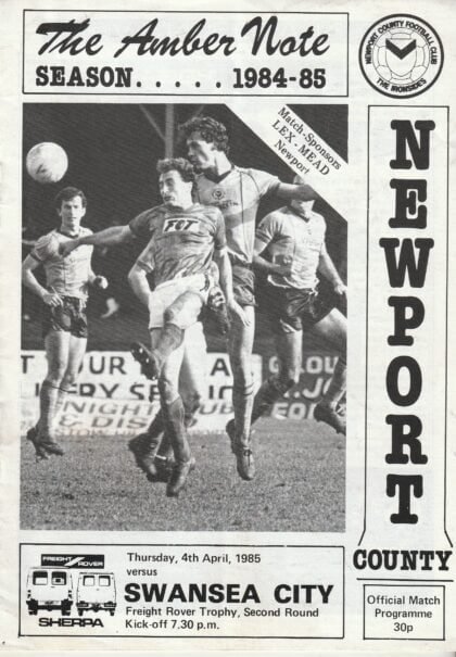 Newport County v Swansea City 04-Apr-1985